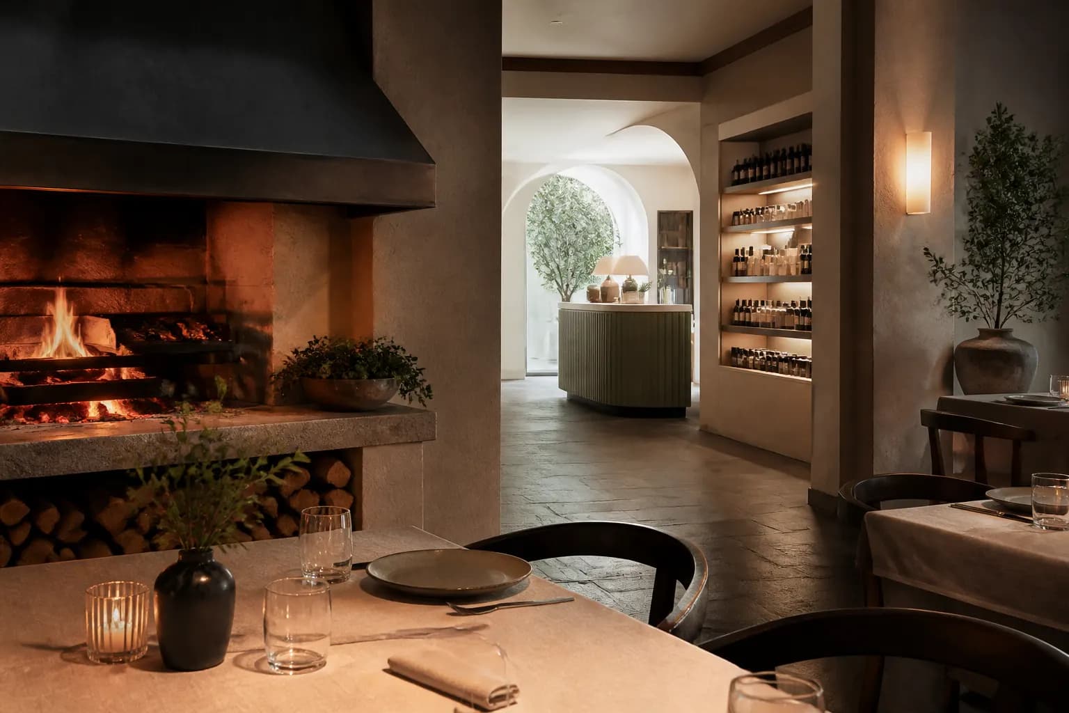 Warm restaurant table and crafted business interior representing FORMA