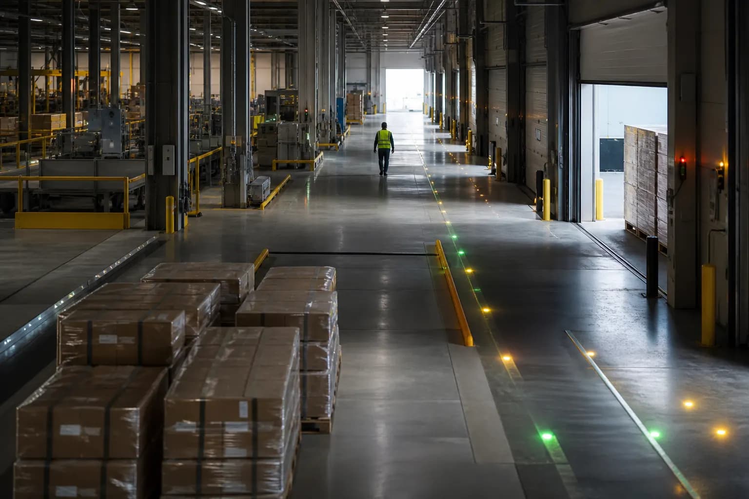 Order packages moving through a calm fictional distribution operation representing Orbit