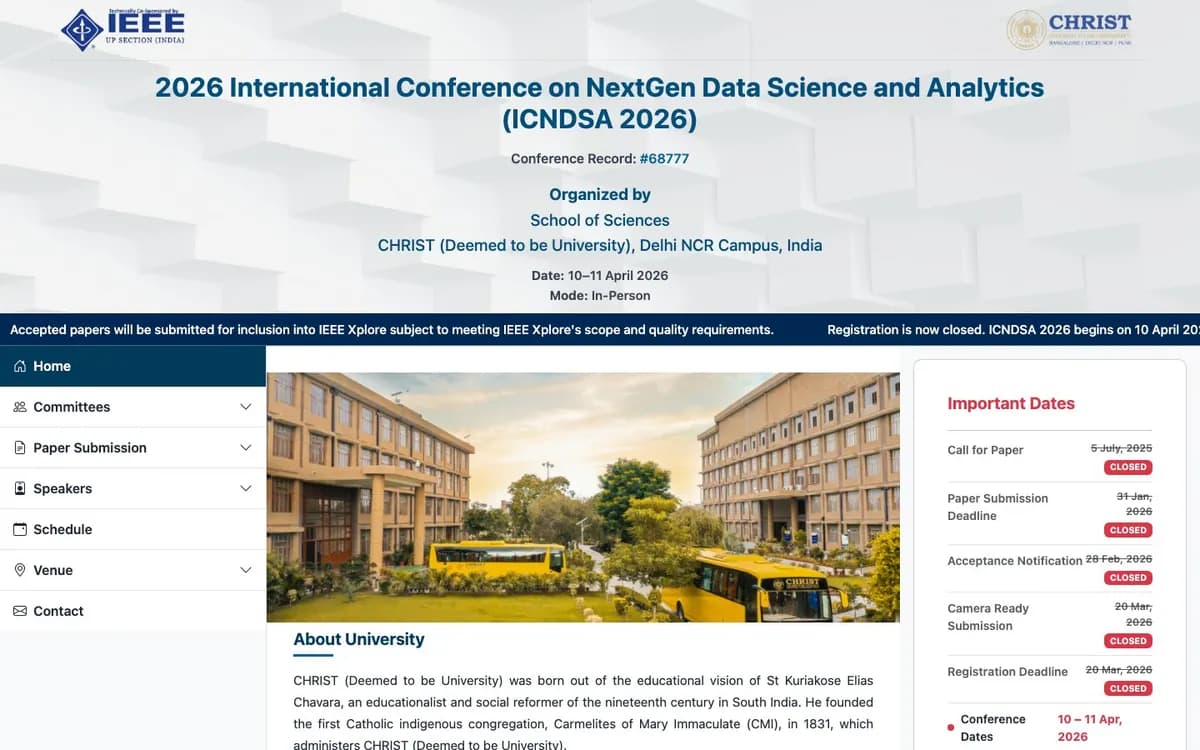ICNDSA 2026 conference information homepage